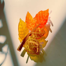 Load image into Gallery viewer, Velvet Claws Autumn Leaf Hair Clip | Claw Clip in Velvet Travel Bag