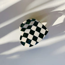Load image into Gallery viewer, Velvet Claws Checkered Heart Hair Clip | Claw Clip in Velvet Travel Bag