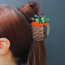 Load image into Gallery viewer, Velvet Claws Chocolate Covered Strawberry Hair Clip | Claw Clip in Velvet Travel Bag