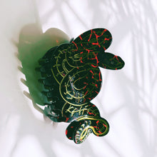 Load image into Gallery viewer, Velvet Claws Coiled Snake Claw in Brown Gold and Red Hair Clip | Claw Clip in Velvet Travel Bag