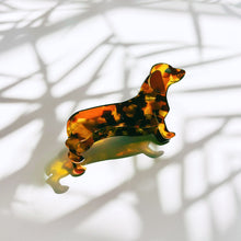 Load image into Gallery viewer, Velvet Claws Dachshund Dog Hair Claw | Claw Clip in Velvet Travel Bag