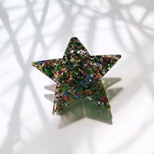 Load image into Gallery viewer, Velvet Claws Glitter Star Hair Claw | Claw Clip in Velvet Travel Bag