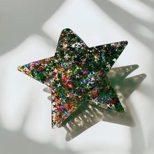 Load image into Gallery viewer, Velvet Claws Glitter Star Hair Claw | Claw Clip in Velvet Travel Bag