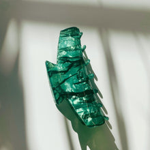 Load image into Gallery viewer, Velvet Claws Green Shadows Hair Claw | Claw Clip in Velvet Travel Bag