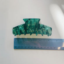 Load image into Gallery viewer, Velvet Claws Green Shadows Hair Claw | Claw Clip in Velvet Travel Bag