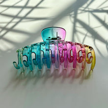 Load image into Gallery viewer, Velvet Claws Hair Claw | The Lobster in Glossy Translucent Rainbow | Claw Clip in Velvet Travel Bag
