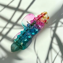 Load image into Gallery viewer, Velvet Claws Hair Claw | The Lobster in Glossy Translucent Rainbow | Claw Clip in Velvet Travel Bag