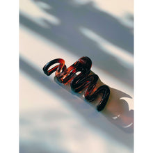 Load image into Gallery viewer, Velvet Claws Hair Clip | '80s Squiggle in Amber | Claw Clip in Velvet Travel Bag