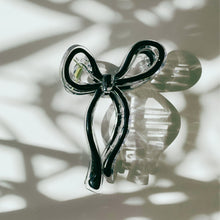Load image into Gallery viewer, Velvet Claws Hair Clip | Coquette Bow in Black | Claw Clip in Velvet Travel Bag