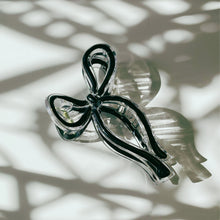 Load image into Gallery viewer, Velvet Claws Hair Clip | Coquette Bow in Black | Claw Clip in Velvet Travel Bag