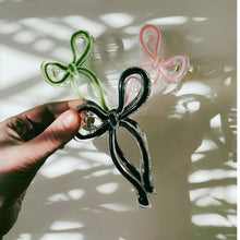 Load image into Gallery viewer, Velvet Claws Hair Clip | Coquette Bow in Black | Claw Clip in Velvet Travel Bag