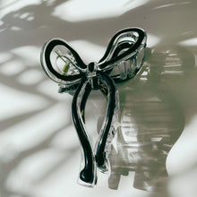 Load image into Gallery viewer, Velvet Claws Hair Clip | Coquette Bow in Black | Claw Clip in Velvet Travel Bag