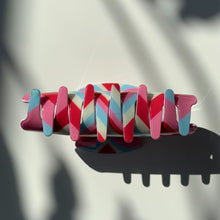 Load image into Gallery viewer, Velvet Claws Hair Clip | The Foxy in Red Mint | Claw Clip in Velvet Travel Bag