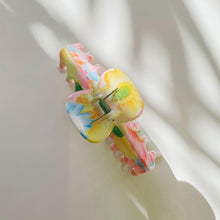 Load image into Gallery viewer, Velvet Claws Hair Clip | The Lobster in Primavera Floral on White | Claw Clip in Velvet Travel Bag