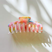 Load image into Gallery viewer, Velvet Claws Hair Clip | The Lobster in Primavera Floral on White | Claw Clip in Velvet Travel Bag