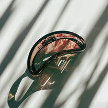 Load image into Gallery viewer, Velvet Claws Hollow Crescent in Marble Wine Hair Claw | Claw Clip in Velvet Travel Bag