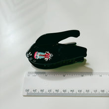 Load image into Gallery viewer, Velvet Claws Mandrill Ape Hair Claw in Black | Claw Clip in Velvet Travel Bag