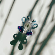 Load image into Gallery viewer, Velvet Claws Mini Blue Tea Cup with Pink Flowers Hair Claw | Claw Clip