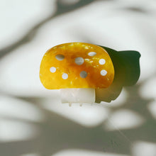 Load image into Gallery viewer, Velvet Claws Mini Mushroom Hair Clip in Orange | Claw Clip in Velvet Travel Bag