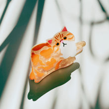 Load image into Gallery viewer, Velvet Claws Mini Orange Cat Hair Claw | Claw Clip in Velvet Travel Bag