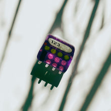 Load image into Gallery viewer, Velvet Claws Mini Purple Calculator Hair Claw | Claw Clip in Velvet Travel Bag