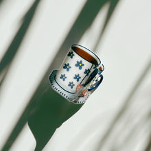 Load image into Gallery viewer, Velvet Claws Mini White Tea Cup with Blue Flowers Hair Claw | Claw Clip