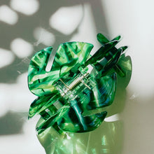 Load image into Gallery viewer, Velvet Claws Monstera Leaf Hair Claw | Claw Clip in Velvet Travel Bag