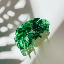Load image into Gallery viewer, Velvet Claws Monstera Leaf Hair Claw | Claw Clip in Velvet Travel Bag