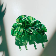 Load image into Gallery viewer, Velvet Claws Monstera Leaf Hair Claw | Claw Clip in Velvet Travel Bag