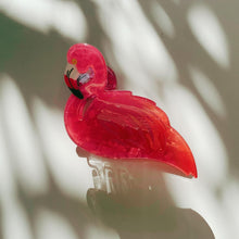 Load image into Gallery viewer, Velvet Claws Pink Flamingo Hair Clip | Claw Clip in Velvet Travel Bag