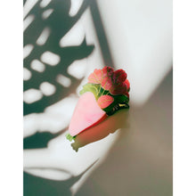 Load image into Gallery viewer, Velvet Claws Pink Flower Bouquet Mini Hair Claw | Claw Clip in Velvet Travel Bag