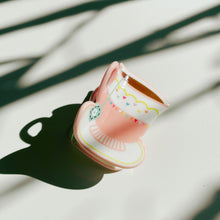 Load image into Gallery viewer, Velvet Claws Pink Tea Cup with Heart Hair Claw | Claw Clip