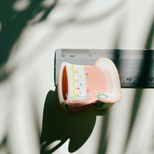 Load image into Gallery viewer, Velvet Claws Pink Tea Cup with Heart Hair Claw | Claw Clip