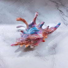 Load image into Gallery viewer, Velvet Claws Realistic Conch Shell Hair Claw in Mermaid Colors | Claw Clip in Velvet Travel Bag