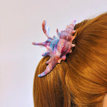 Load image into Gallery viewer, Velvet Claws Realistic Conch Shell Hair Claw in Mermaid Colors | Claw Clip in Velvet Travel Bag