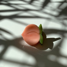 Load image into Gallery viewer, Velvet Claws Set of 4 🍑🍑🍑🍑 Mini Peach Hair Clips | Claw Clips in Velvet Travel Bag