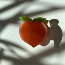 Load image into Gallery viewer, Velvet Claws Set of 4 🍑🍑🍑🍑 Mini Peach Hair Clips | Claw Clips in Velvet Travel Bag