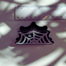 Load image into Gallery viewer, Velvet Claws Spider and Web Mini Hair Claw | Claw Clip in Velvet Travel Bag