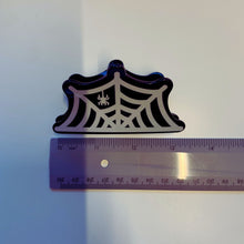 Load image into Gallery viewer, Velvet Claws Spider and Web Mini Hair Claw | Claw Clip in Velvet Travel Bag