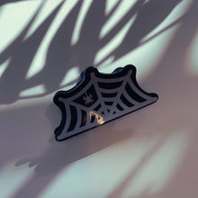 Load image into Gallery viewer, Velvet Claws Spider and Web Mini Hair Claw | Claw Clip in Velvet Travel Bag