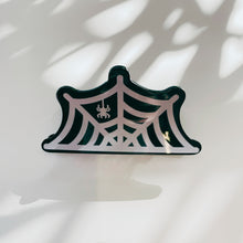 Load image into Gallery viewer, Velvet Claws Spider and Web Mini Hair Claw | Claw Clip in Velvet Travel Bag
