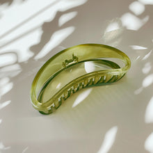 Load image into Gallery viewer, Velvet Claws The Bean Hair Claw in Avocado | Claw Clip in Velvet Travel Bag