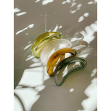 Load image into Gallery viewer, Velvet Claws The Bean Hair Claw in Crystal | Claw Clip in Velvet Travel Bag