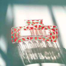 Load image into Gallery viewer, Velvet Claws The Crystal Hair Claw in Watermelon | Claw Clip in Velvet Travel Bag