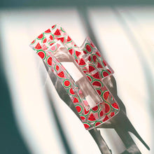 Load image into Gallery viewer, Velvet Claws The Crystal Hair Claw in Watermelon | Claw Clip in Velvet Travel Bag