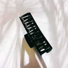 Load image into Gallery viewer, Velvet Claws Uptown Lady in Black Dot Hair Clip | Claw Clip in Velvet Travel Bag