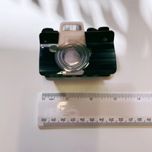 Load image into Gallery viewer, Velvet Claws Vintage Camera Hair Claw | Claw Clip in Velvet Travel Bag