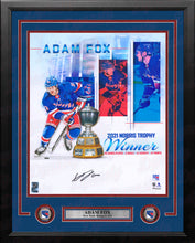 Load image into Gallery viewer, Adam Fox Norris Trophy New York Rangers Autographed 16" x 20" Framed Hockey Collage Photo