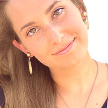 Load image into Gallery viewer, Gold Wash Clear Twisted Rope Donut Drop Earrings