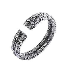 Load image into Gallery viewer, Four-Legendary-Dragon Bangle in Thai Silver - Ultimate Protection &amp; Prosperity